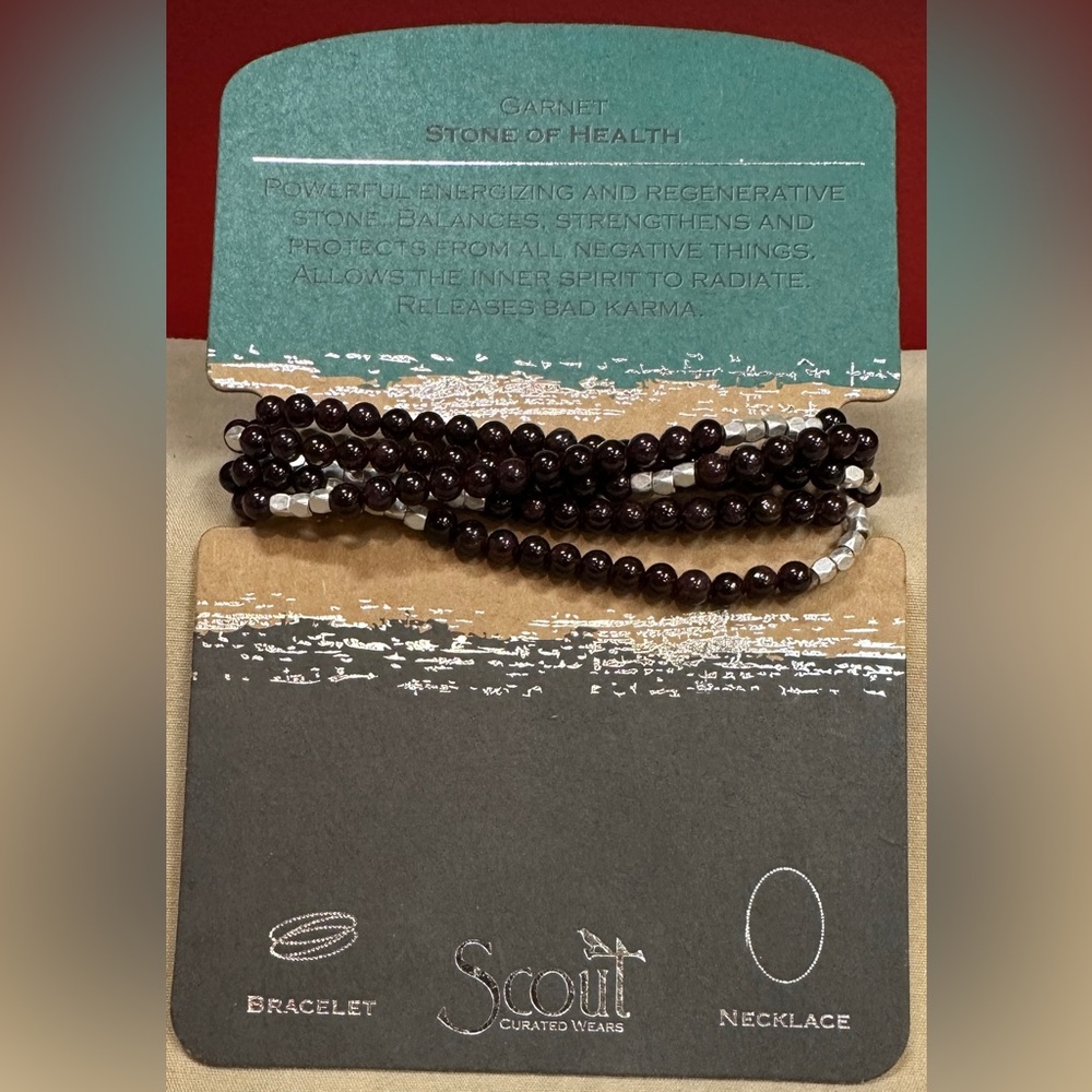 Scout Curated Wears, Garnet, Semi Precious Gem Stone Necklace/Bracelet
